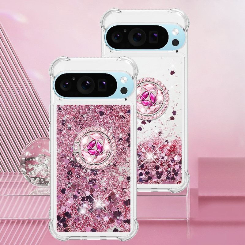 Κάλυμμα Google Pixel 9 Δαχτυλίδι Στήριξης Glitter