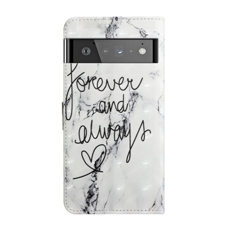 Θήκη Flip Google Pixel 6 Marble Forever & Always