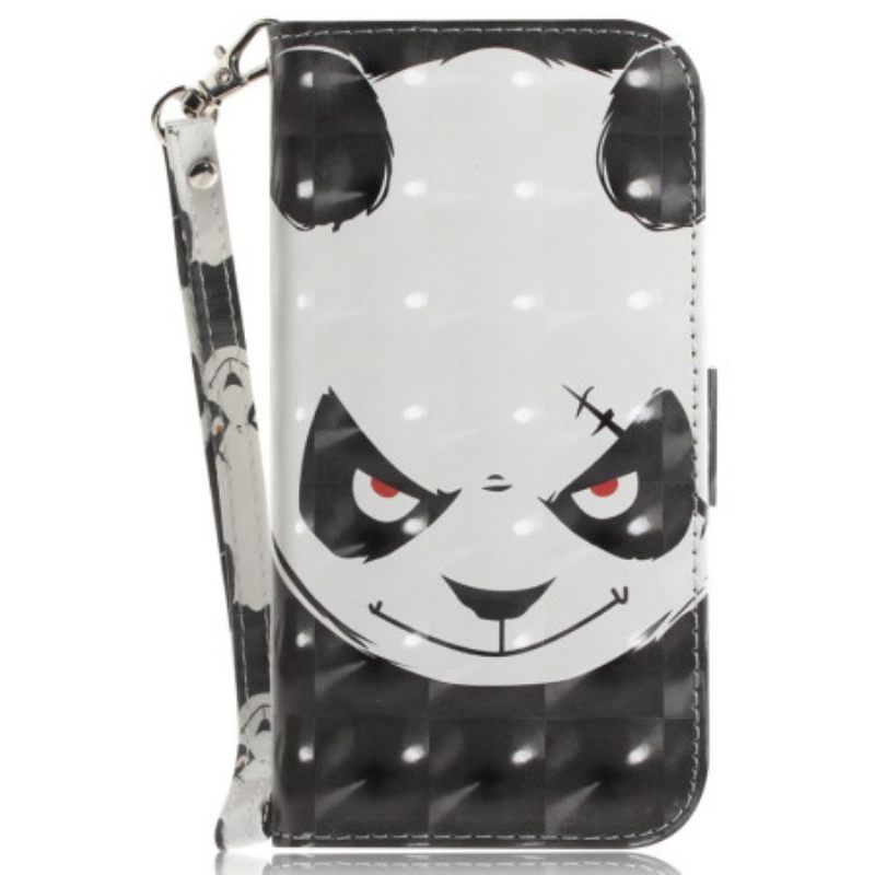 Δερματινη Θηκη Sony Xperia 10 Vi Angry Panda Με Λουράκι