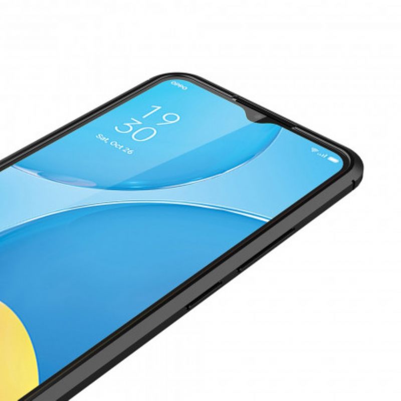 Θήκη Oppo A15 Δερμάτινο Εφέ Litchi Διπλής Γραμμής