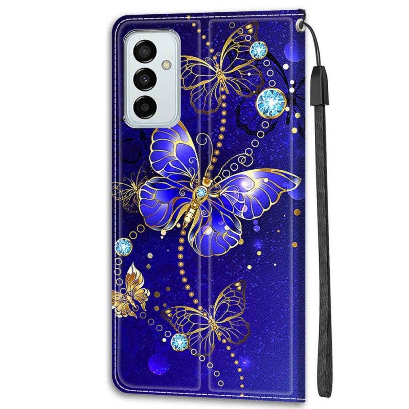 Κάλυμμα Samsung Galaxy M23 5G με κορδονι Ανεμιστήρας Strap Butterflies