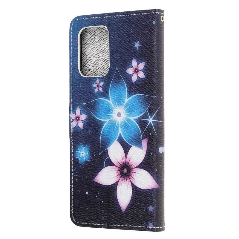 δερματινη θηκη Samsung Galaxy S10 Lite με κορδονι Lunar Strap Flowers