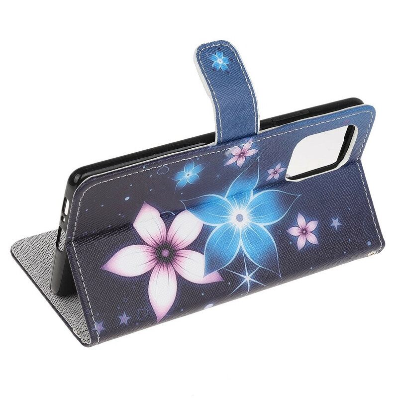 δερματινη θηκη Samsung Galaxy S10 Lite με κορδονι Lunar Strap Flowers