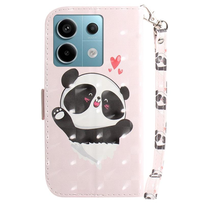 Δερματινη Θηκη Poco X6 5g Panda Love With Strap