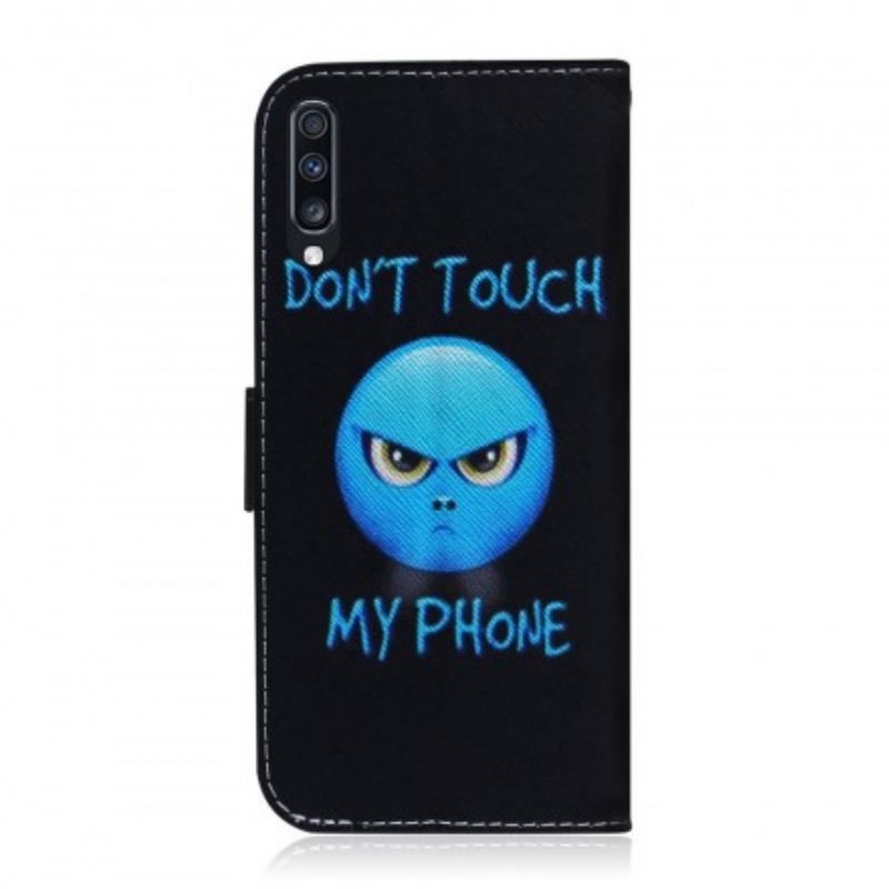 δερματινη θηκη Samsung Galaxy A70 Τηλέφωνο Emoji