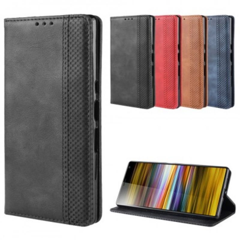 θηκη κινητου Sony Xperia 10 Plus Θήκη Flip Faux Leather Vintage Απλό