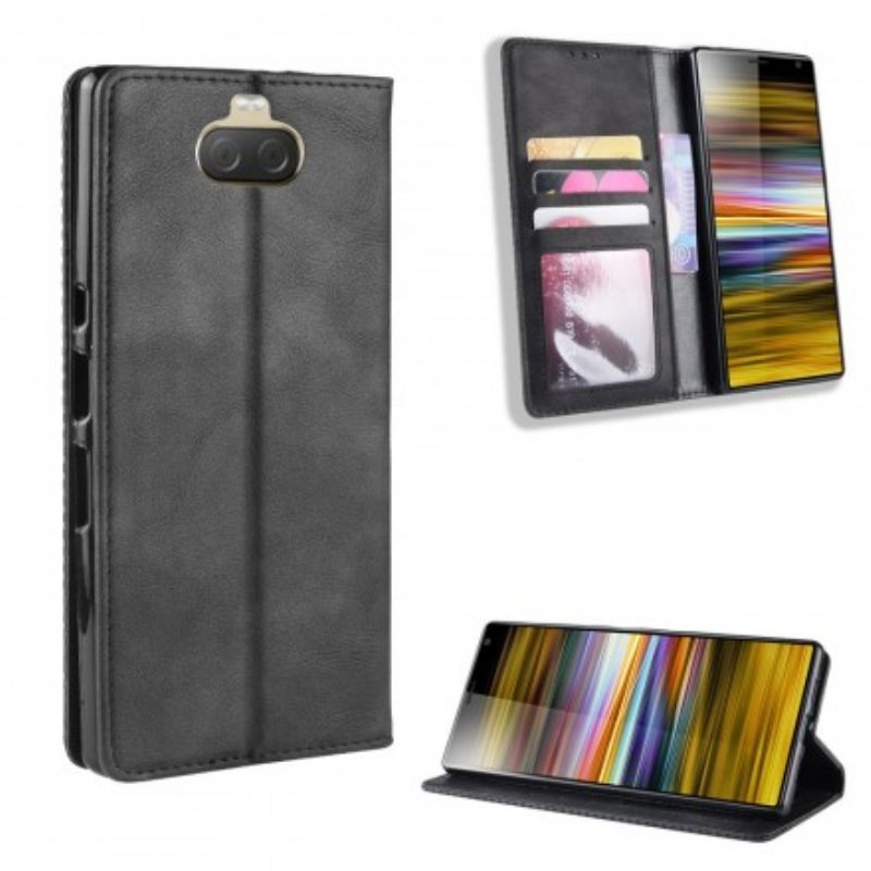 θηκη κινητου Sony Xperia 10 Plus Θήκη Flip Faux Leather Vintage Απλό