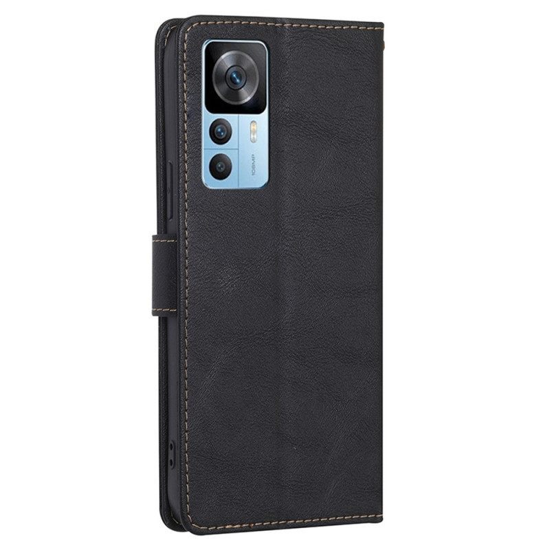 Κάλυμμα Xiaomi 12T / 12T Pro Couture Δερμάτινο Εφέ