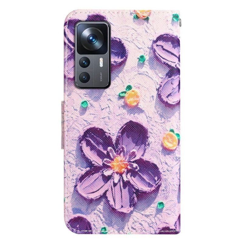 Κάλυμμα Xiaomi 12T / 12T Pro με κορδονι Strappy Flowers