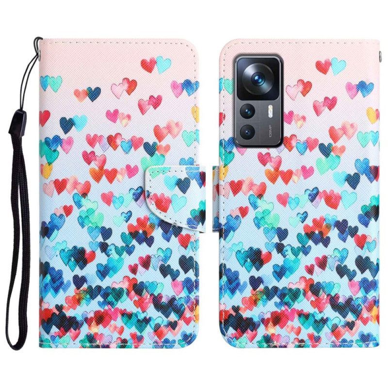 Κάλυμμα Xiaomi 12T / 12T Pro με κορδονι Strappy Hearts