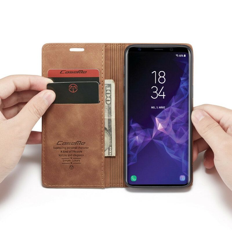 θηκη κινητου Samsung Galaxy S9 Θήκη Flip Caseme Faux Leather