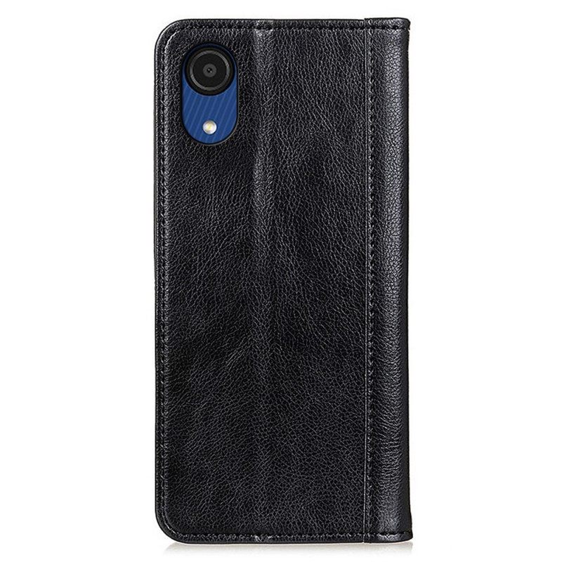 θηκη κινητου Samsung Galaxy A03 Core Θήκη Flip Elegance Split Leather Litchi