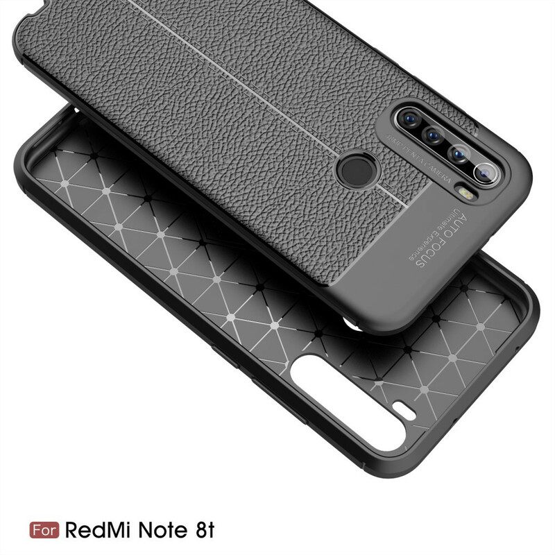 Θήκη Xiaomi Redmi Note 8T Δερμάτινο Εφέ Litchi Διπλής Γραμμής