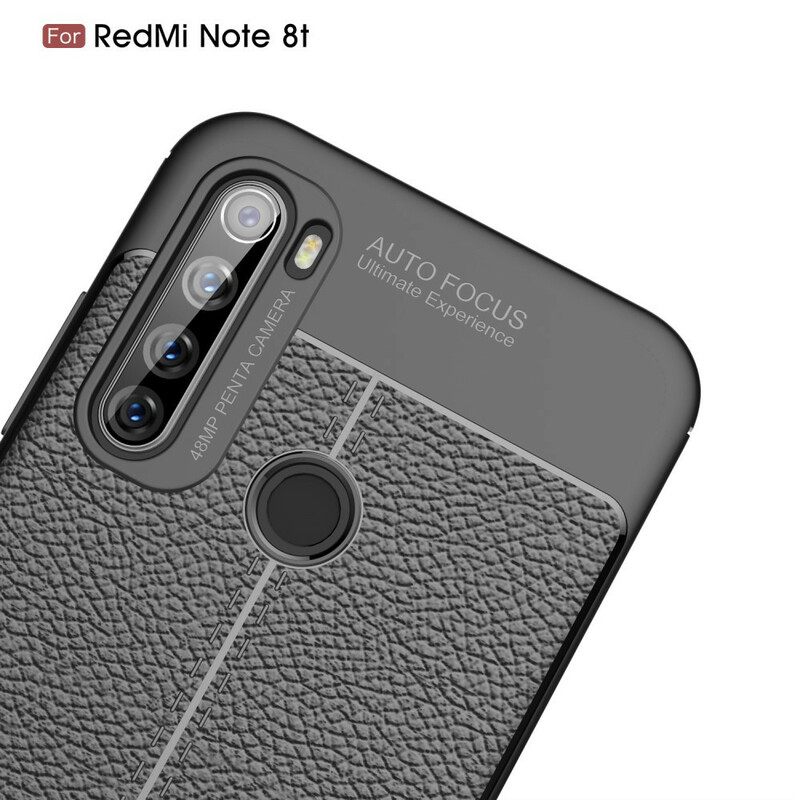 Θήκη Xiaomi Redmi Note 8T Δερμάτινο Εφέ Litchi Διπλής Γραμμής