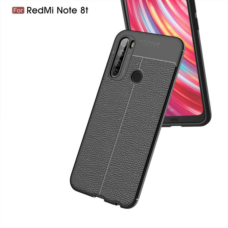 Θήκη Xiaomi Redmi Note 8T Δερμάτινο Εφέ Litchi Διπλής Γραμμής