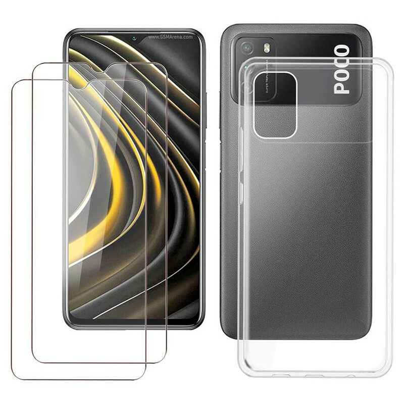 Θήκη Poco M3 Οθόνη Combo Και Tempered Glass