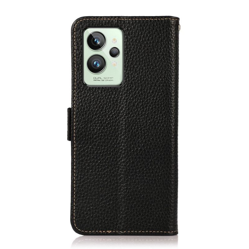 Θήκη Flip Realme GT2 Pro Litchi Leather Khazneh Rfid