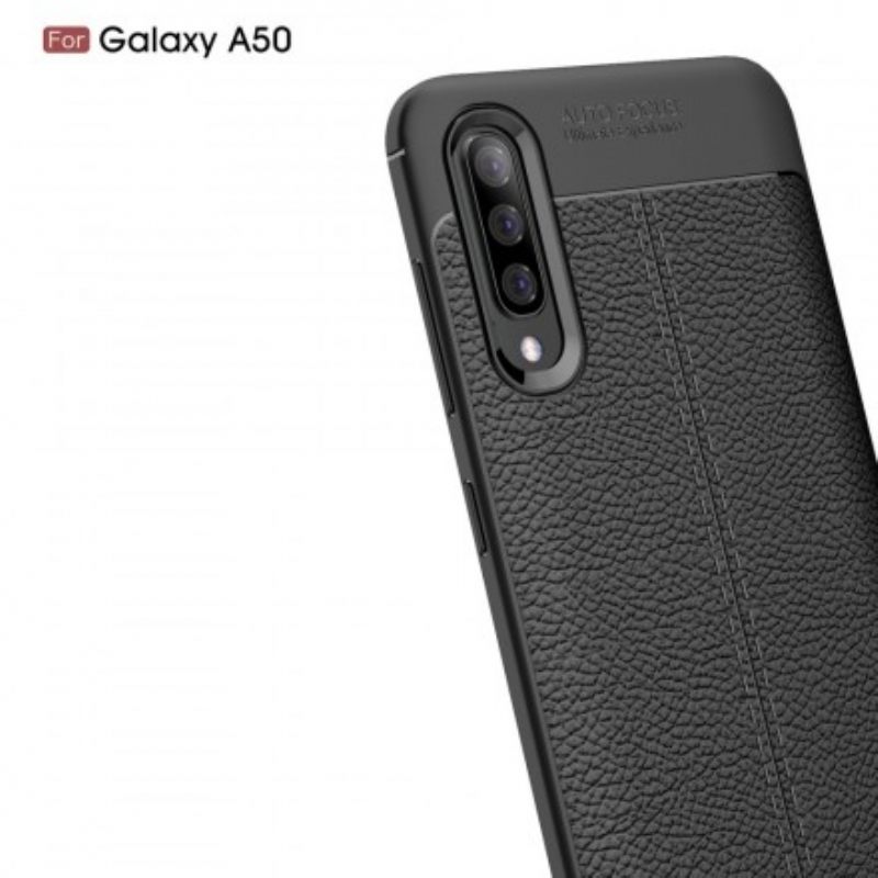 Θήκη Samsung Galaxy A50 Δερμάτινο Εφέ Litchi Διπλής Γραμμής