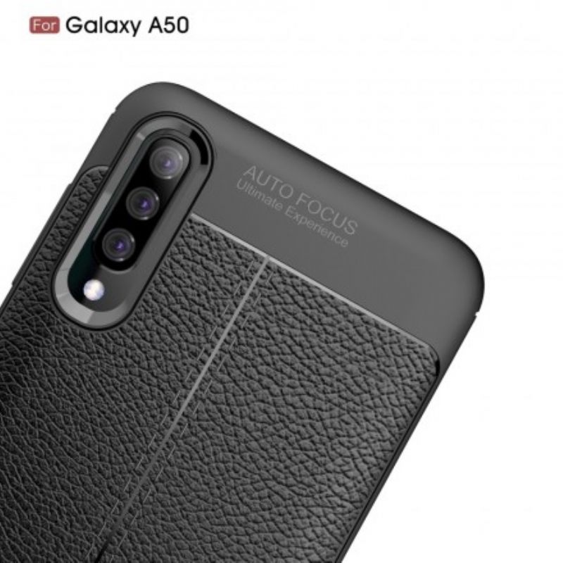 Θήκη Samsung Galaxy A50 Δερμάτινο Εφέ Litchi Διπλής Γραμμής