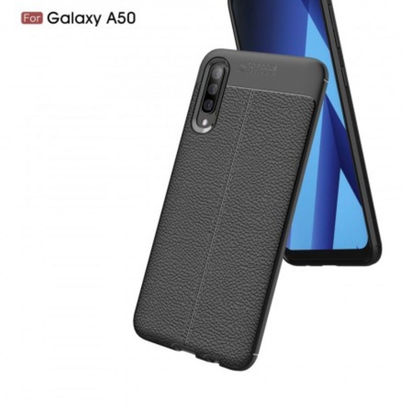 Θήκη Samsung Galaxy A50 Δερμάτινο Εφέ Litchi Διπλής Γραμμής