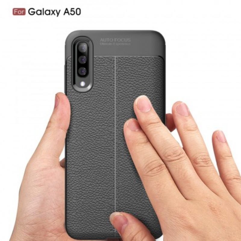 Θήκη Samsung Galaxy A50 Δερμάτινο Εφέ Litchi Διπλής Γραμμής