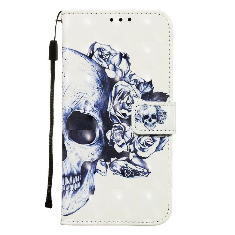 δερματινη θηκη Samsung Galaxy A20e Floral Skull