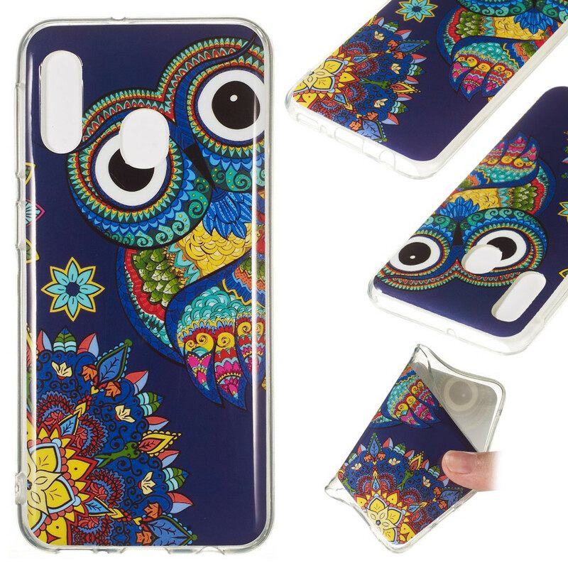 Θήκη Samsung Galaxy A20e Fluorescent Owl Mandala