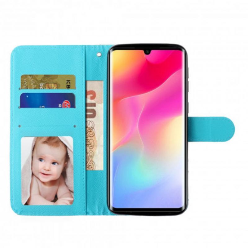 Θήκη Flip Xiaomi Mi Note 10 Lite με κορδονι Μαρμάρινες Φωτεινές Λωρίδες Κηλίδες