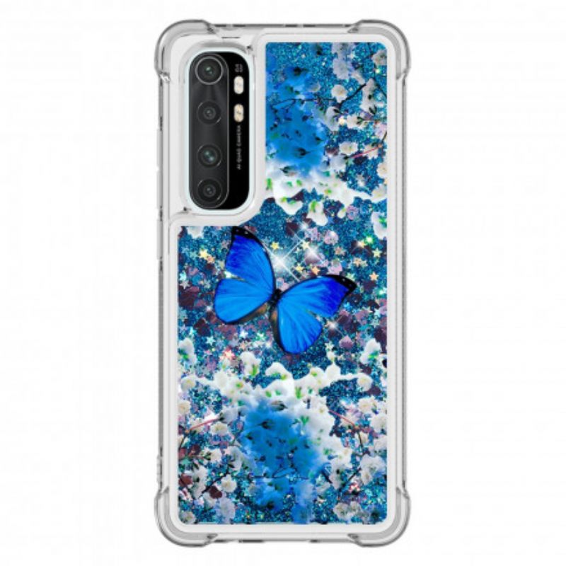 Θήκη Xiaomi Mi Note 10 Lite Glitter Blue Butterflies