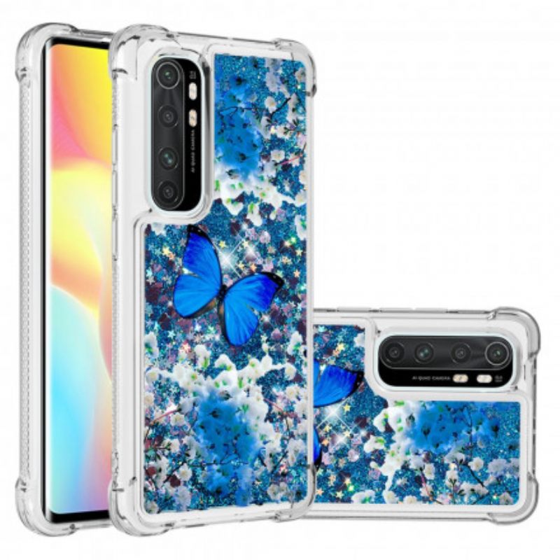 Θήκη Xiaomi Mi Note 10 Lite Glitter Blue Butterflies