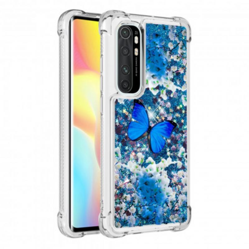 Θήκη Xiaomi Mi Note 10 Lite Glitter Blue Butterflies