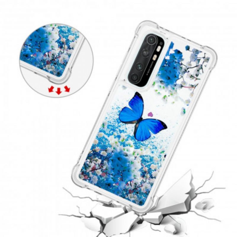 Θήκη Xiaomi Mi Note 10 Lite Glitter Blue Butterflies