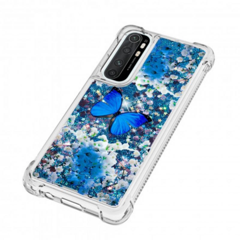 Θήκη Xiaomi Mi Note 10 Lite Glitter Blue Butterflies