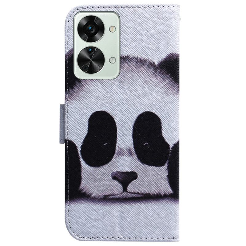 δερματινη θηκη OnePlus Nord 2T 5G με κορδονι Panda Με Λουράκι