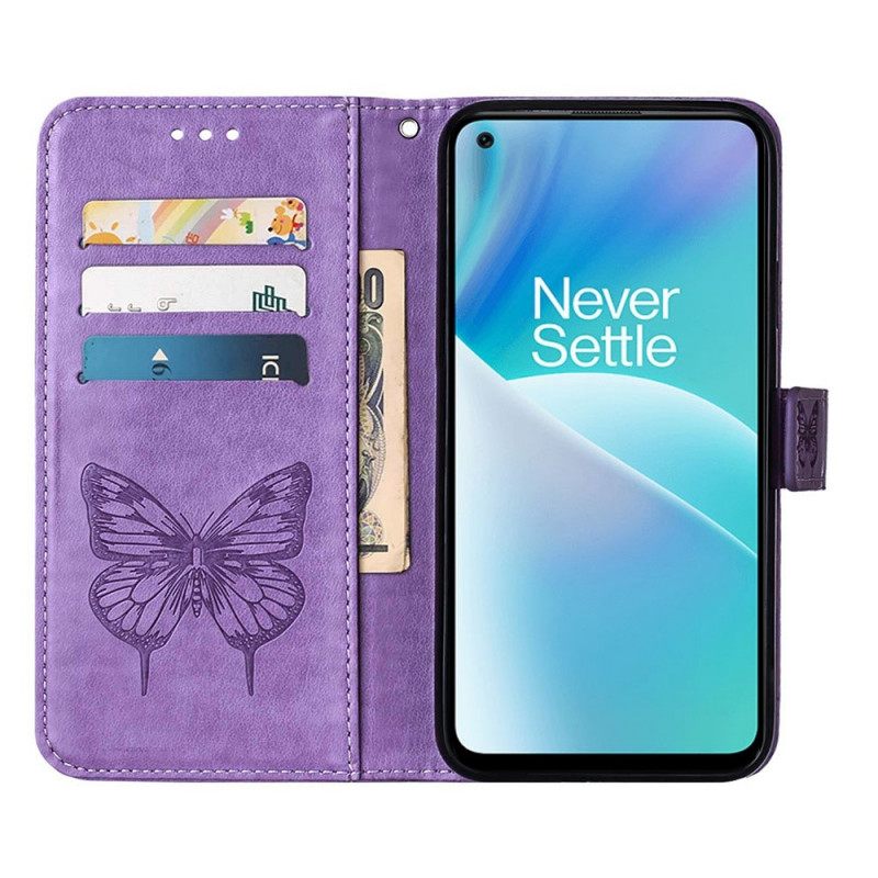 Κάλυμμα OnePlus Nord 2T 5G με κορδονι Καλλιτεχνικό Strappy Butterfly