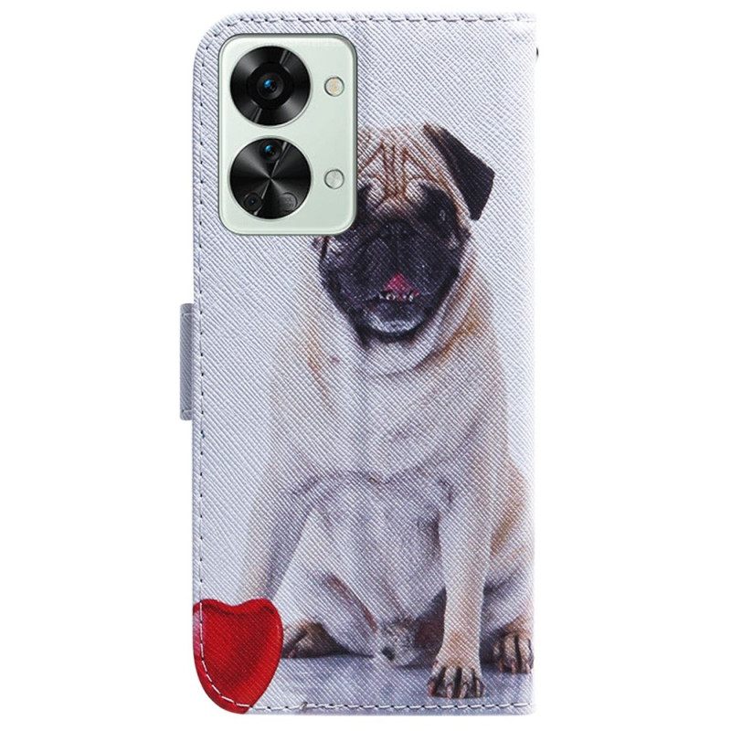 Κάλυμμα OnePlus Nord 2T 5G με κορδονι Strappy Pug Dog