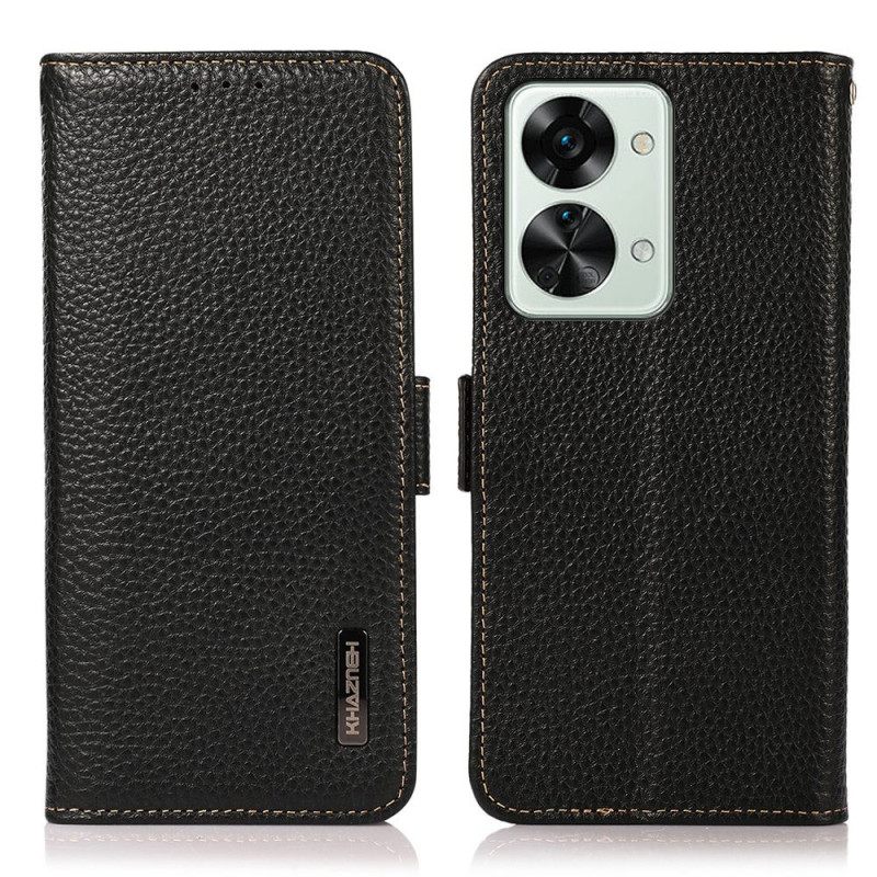 Θήκη Flip OnePlus Nord 2T 5G Litchi Leather Khazneh Rfid