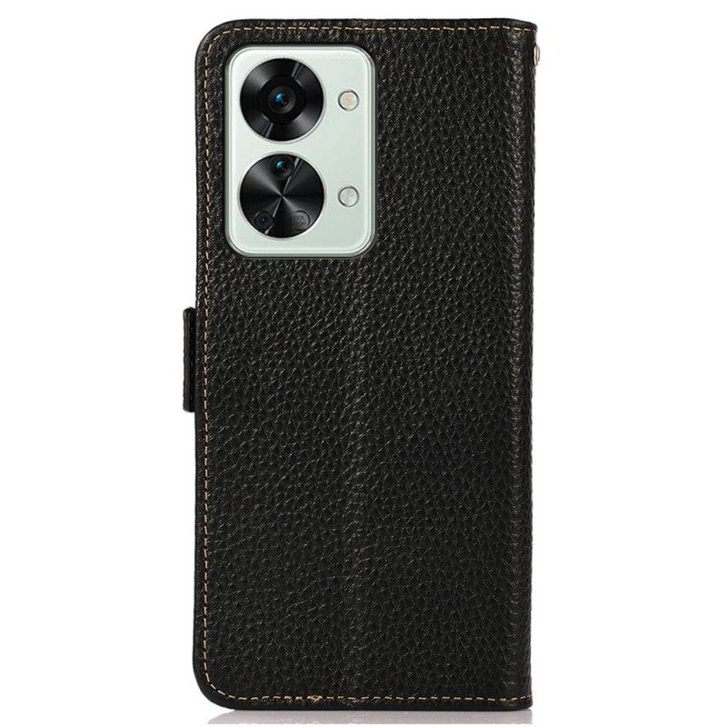 Θήκη Flip OnePlus Nord 2T 5G Litchi Leather Khazneh Rfid