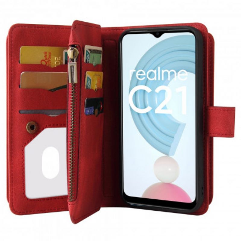 Θήκη Flip Realme C21 Κάτοχος Καρτών 10 Πολλαπλών Λειτουργιών