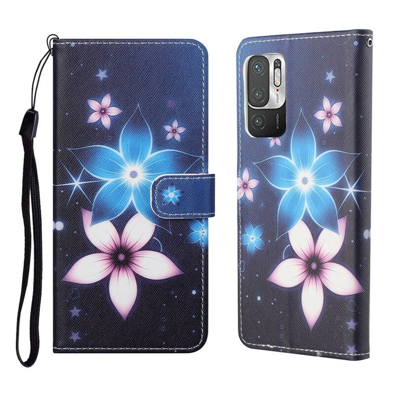 Κάλυμμα Xiaomi Redmi Note 10 5G / Poco M3 Pro 5G με κορδονι Lunar Strap Flowers