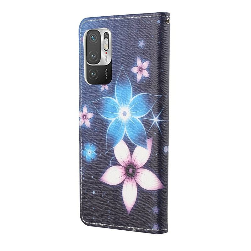 Κάλυμμα Xiaomi Redmi Note 10 5G / Poco M3 Pro 5G με κορδονι Lunar Strap Flowers