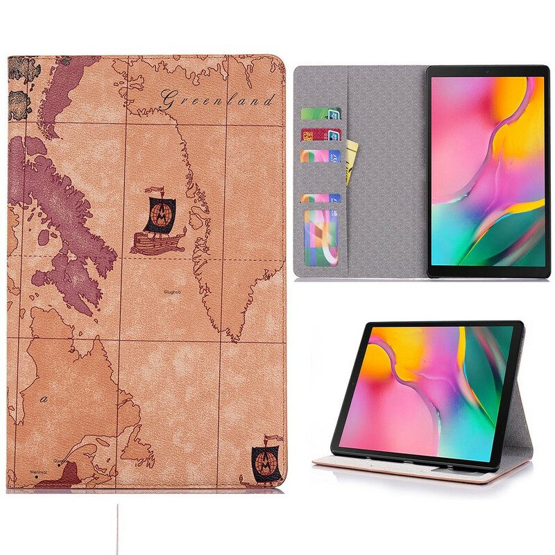 Θήκη Flip Samsung Galaxy Tab S6 Lite Vintage Χάρτης