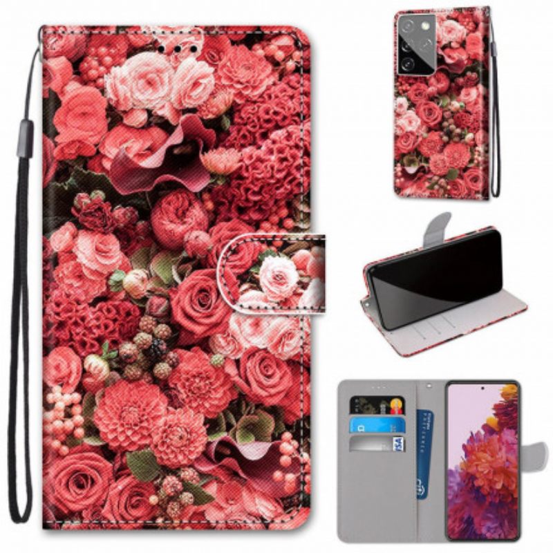 δερματινη θηκη Samsung Galaxy S21 Ultra 5G Floral Romance