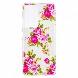 θηκη κινητου Samsung Galaxy S21 Ultra 5G Fluorescent Liberty Flowers