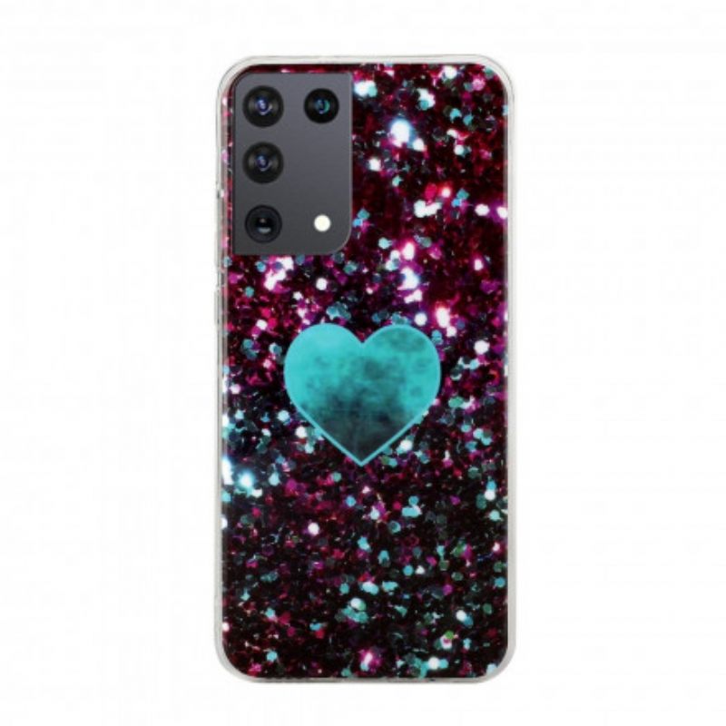 Θήκη Samsung Galaxy S21 Ultra 5G Glitter Marble Heart