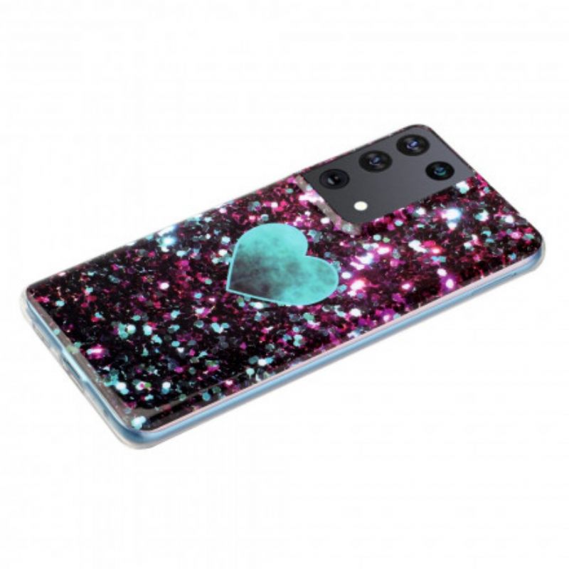 Θήκη Samsung Galaxy S21 Ultra 5G Glitter Marble Heart