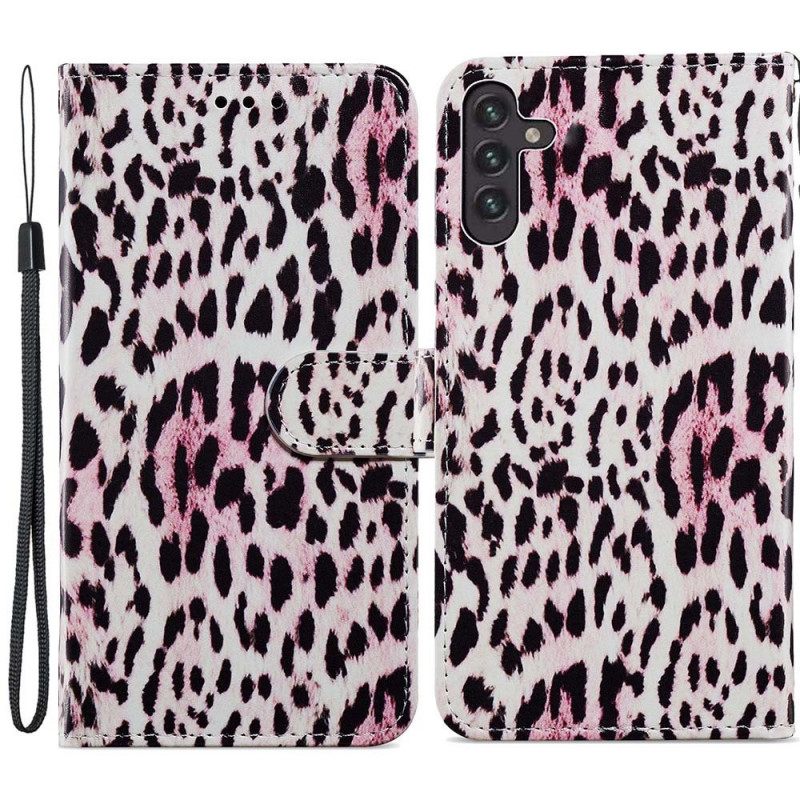 Θήκη Flip Samsung Galaxy A13 5G Leopard Print