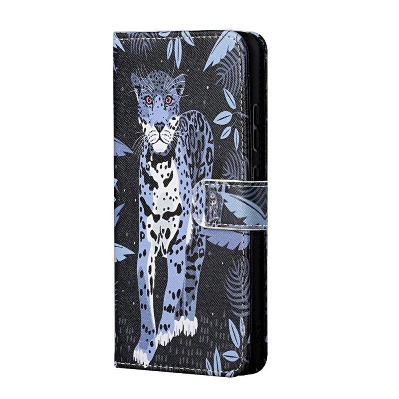 Θήκη Flip Samsung Galaxy A13 5G με κορδονι Strappy Leopard