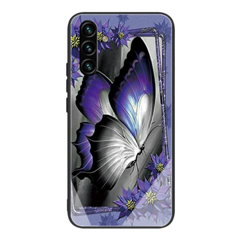 θηκη κινητου Samsung Galaxy A13 5G Μωβ Butterfly Tempered Glass