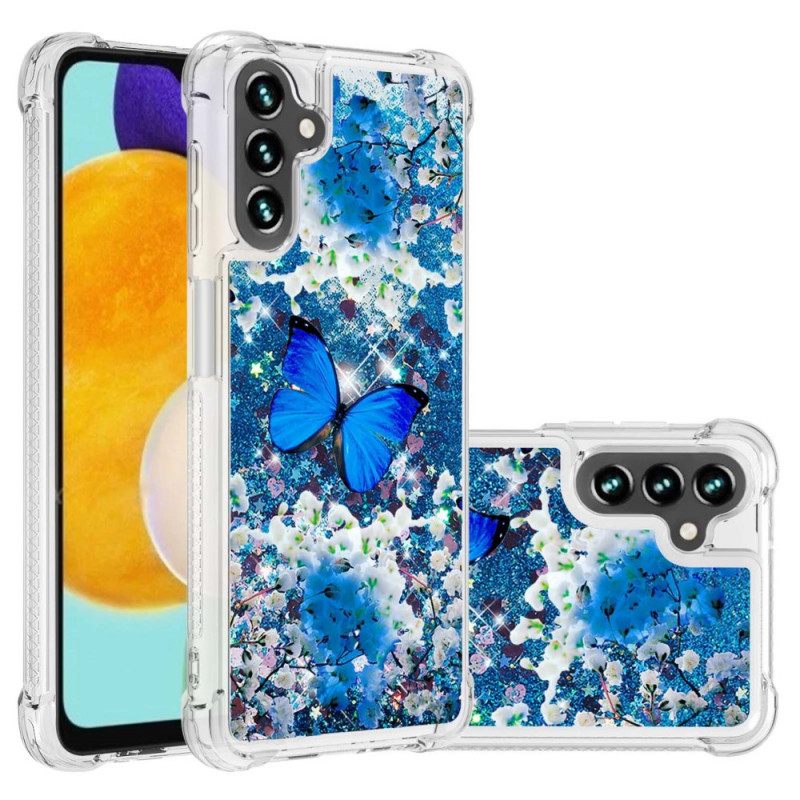 Θήκη Samsung Galaxy A13 5G Glitter Blue Butterflies